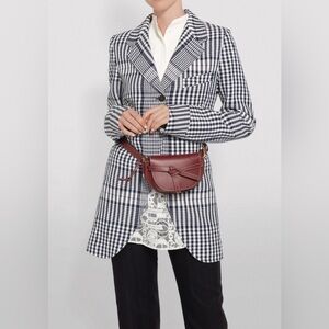 Loewe women’s plaid canvas jacket coat